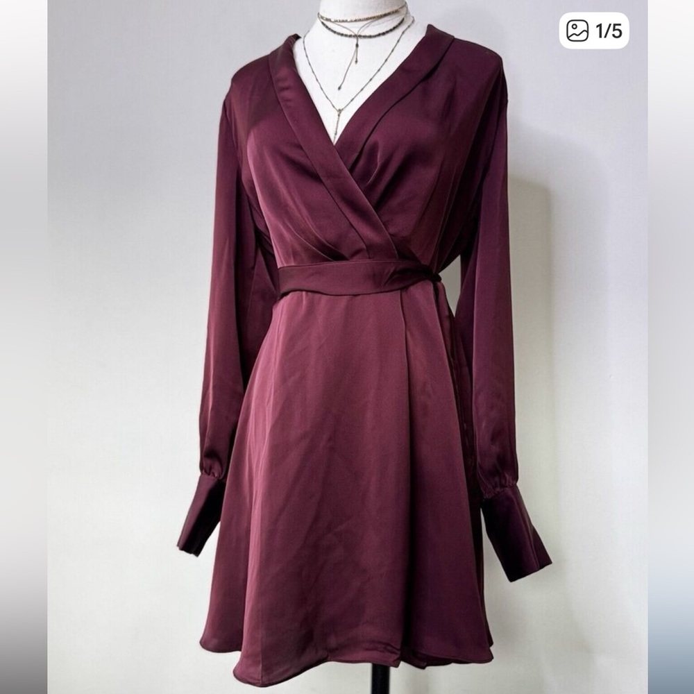 Aritzia Burgundy Wrap Dress